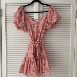 Loveshackfancy floral pink mini dress - size 2